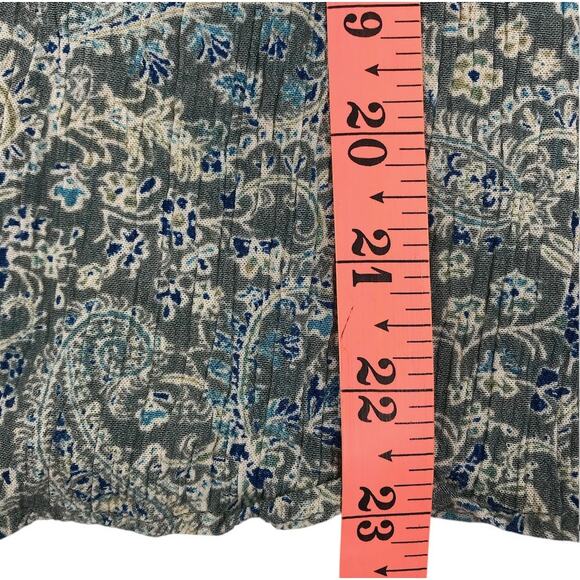 FRYE Floral Tassel Tie Gauze Blouse-Tunic Sz XL Country Cottage Cowgirl Boho Y2K - Picture 12 of 12